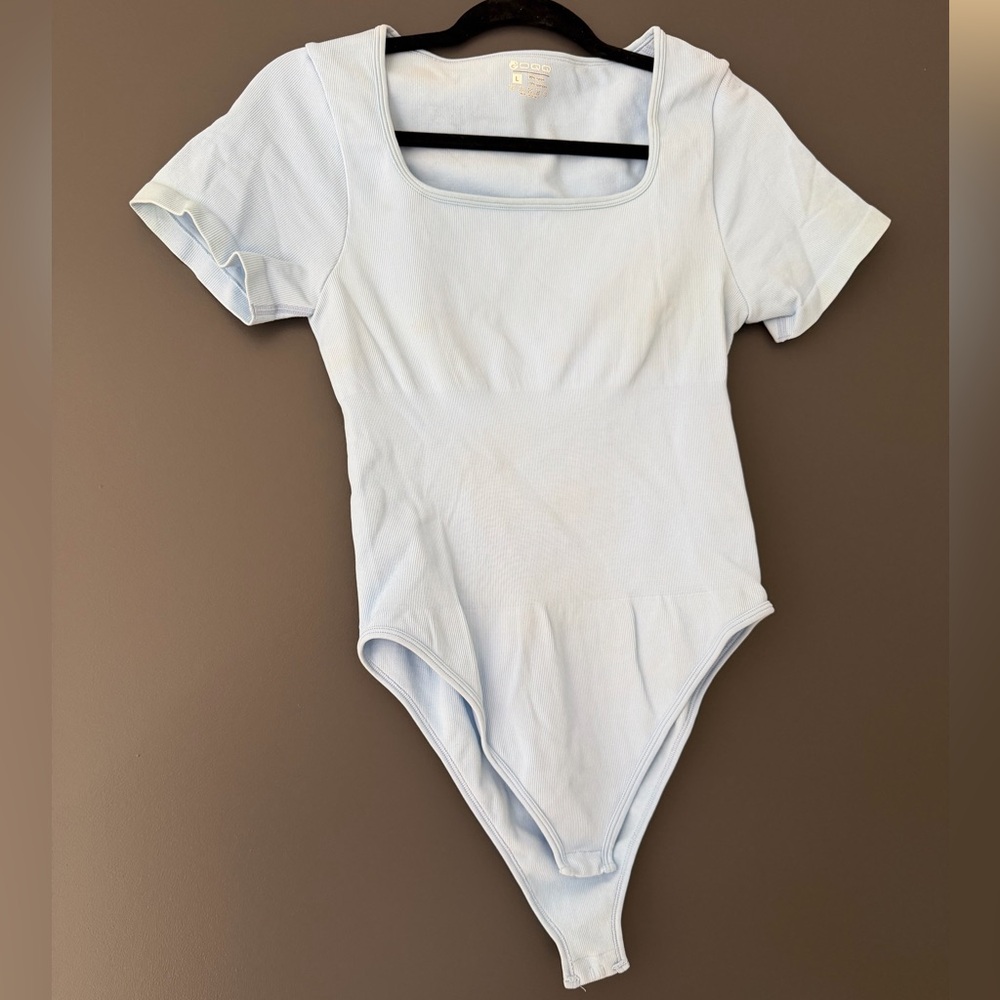 OQQ Light Blue Women's Bodysuit